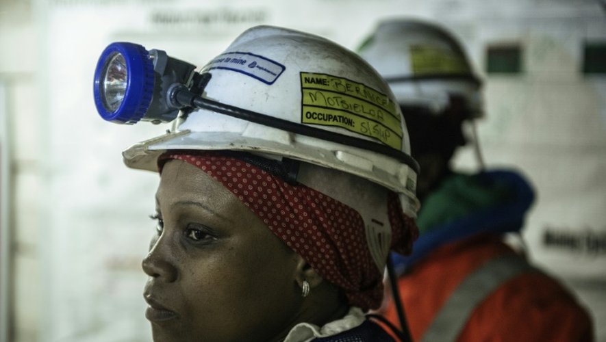 Bernice Motsieloa, chef de quart dans la mine sud africaine de Bathopele (170 kilomètres de Johannesbourg), le 11 juin 2015