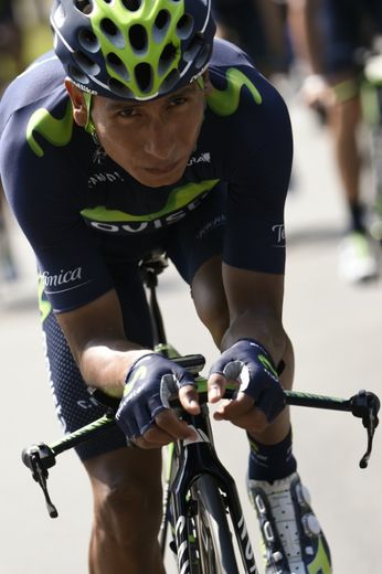 Le Colombien Nairo Quintana lors d'un entraînement la veille du départ du Tour de France, le 3 juillet 2015 à Utrecht (Pays-Bas)