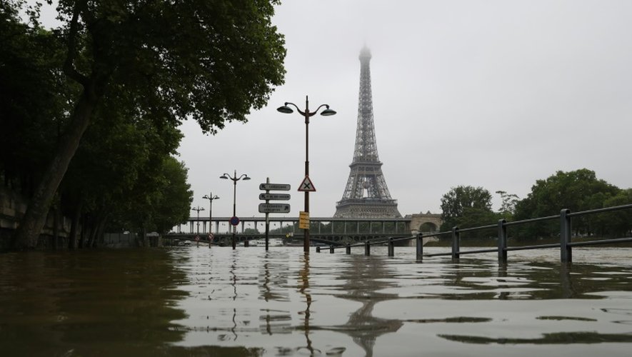 Les berges de la Seine inondées, le 2 juin 2016 à Paris