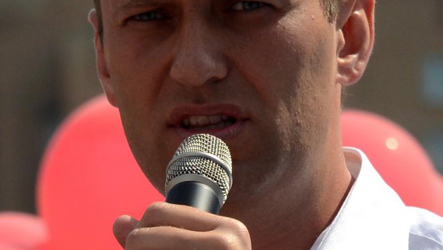 L'opposant russe Alexeï Navalny, le 0 août 2013 lors d'un meeting à Moscou