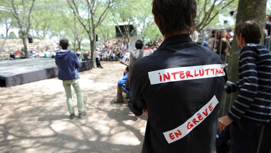 Les intermittents du spectacle en assemblée générale, le 6 juin 2014, en grève à Montpellier