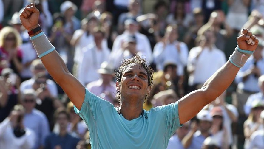 Rafael Nadal le 6 juin 2014 à Roland-Garros à l'issue de la demi-finale contre Andy Murray