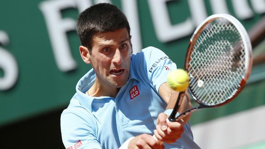 Novak Djokovic le 6 juin 2014 à Roland-Garros lors de la demi-finale contre Ernests Gulbis