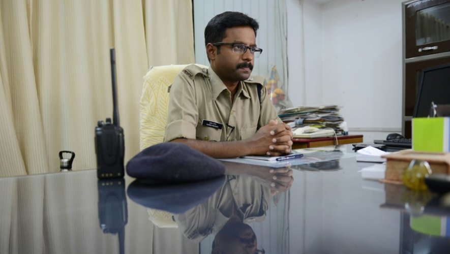 Kumar Prateek, un policier indien dans son bureau à Gwalior, le 26 avril 2016