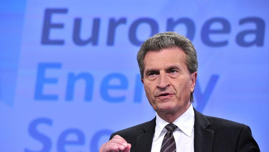 Le commissaire européen à l'Energie Gunther Oettinger le 28 mai 2014 à Bruxelles