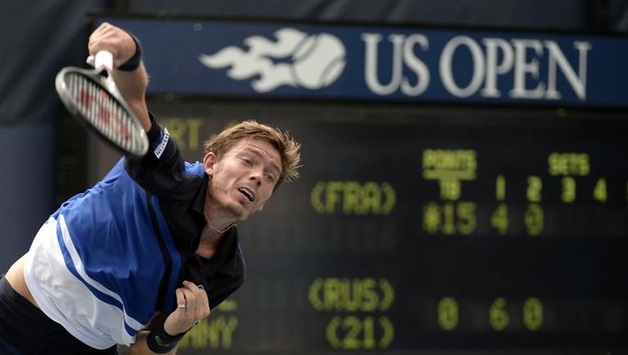 Nicolas Mahut, le 28 août 2013, lors de son match contre le Russe Mikhail Youzhny à l'US Open de New York