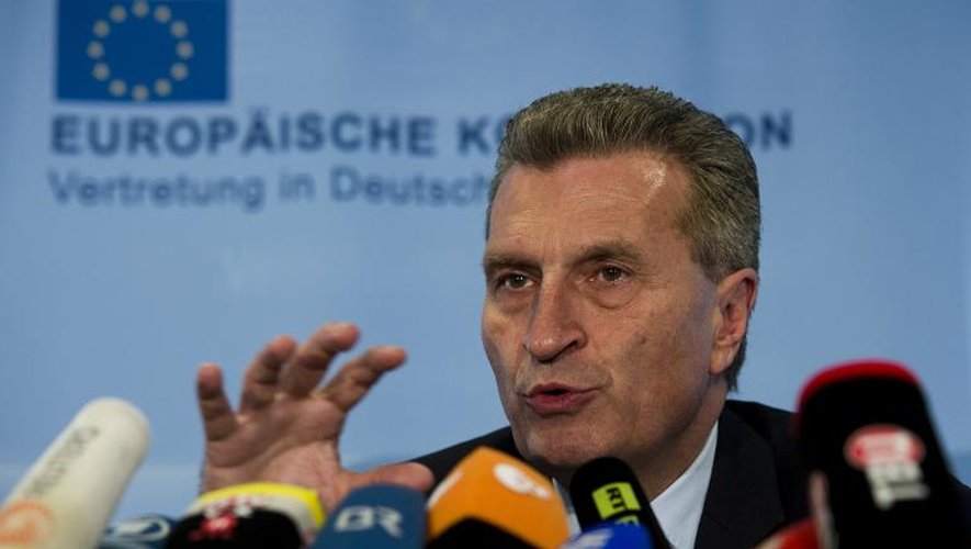 Le commissaire européen à l'Energie, Gunther Oettinger, le 30 mai 2014 à Berlin