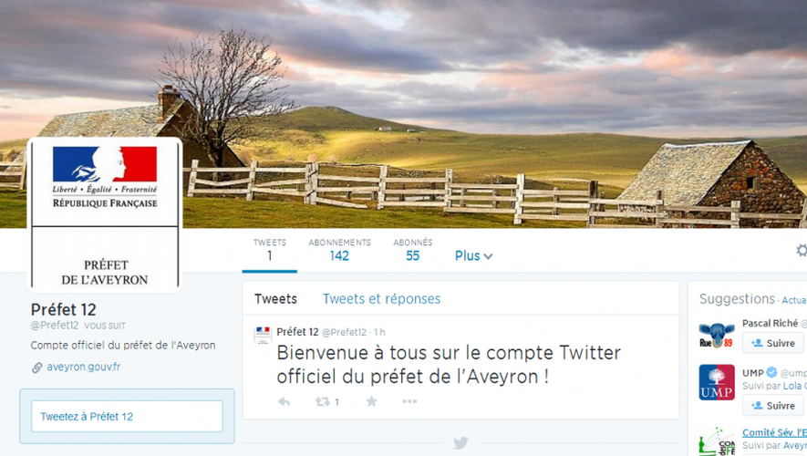 Les followers pourront suivre en temps réel l'actualité du préfet de l'Aveyron.