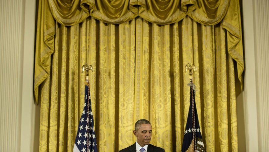 Le président américain Barack Obama donne une conférence de presse, le 15 juillet 2015 à la Maison Blanche à Washington
