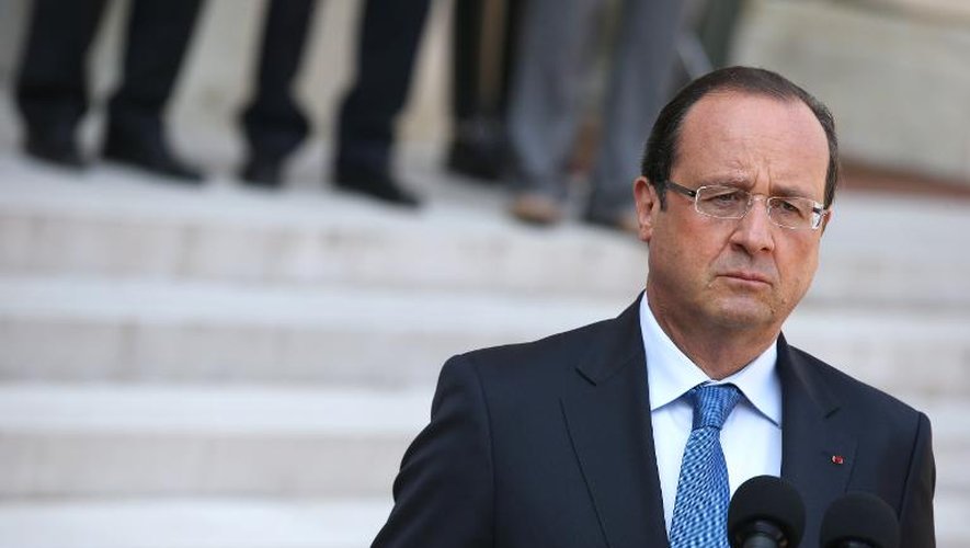 Le président François Hollande, le 29 août 2013 sur le perron de l'Elysée