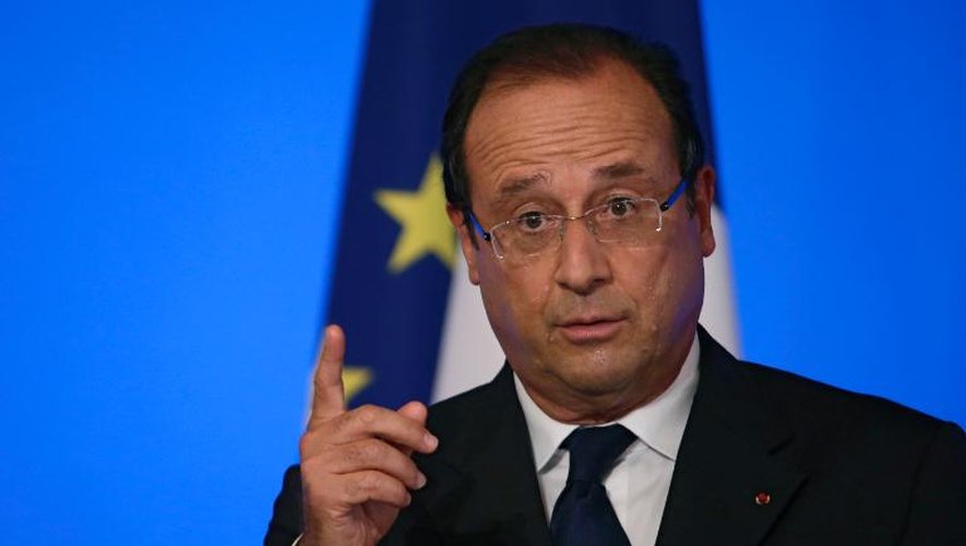Le président François Hollande lors d'un discours à l'Elysée, le 27 août 2013