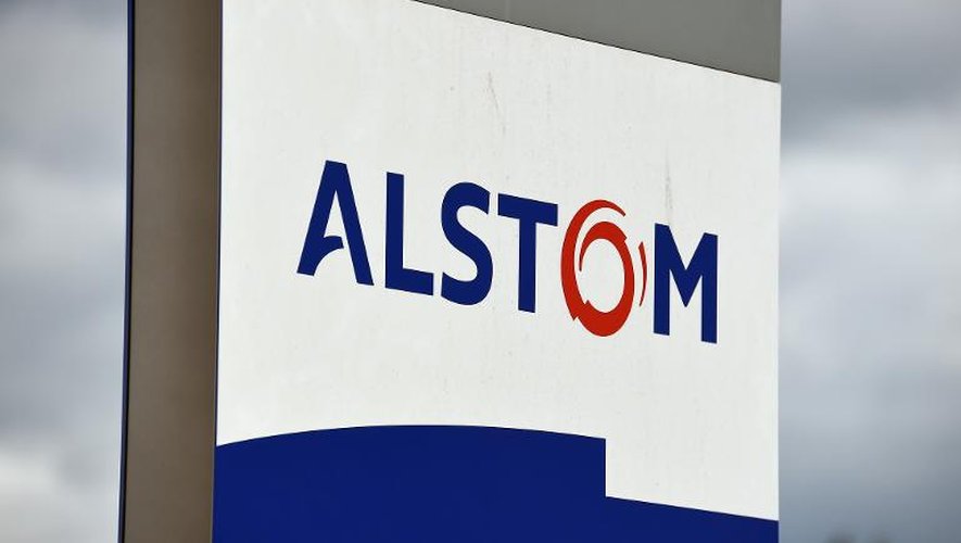 Le logo d'Alstom, le 2 mai 2014 à Montpellier