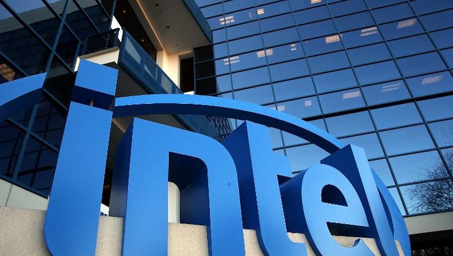 Le logo d'Intel, le géant américain des microprocesseurs