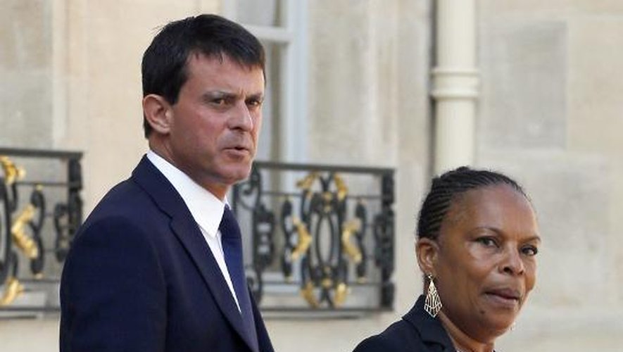 Manuel Valls et Christiane Taubira le 30 août 2013 à la sortie de l'Elysée