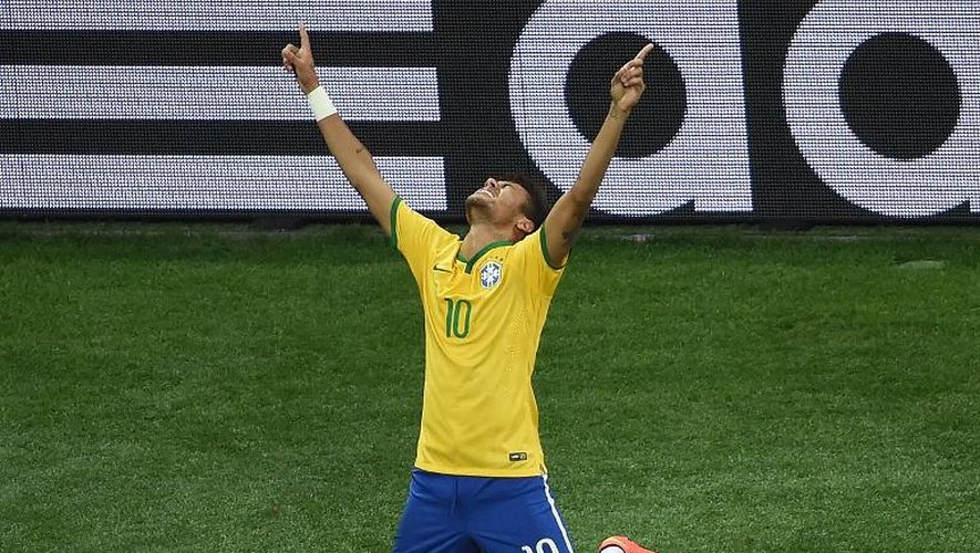 Le Brésilien Neymar, auteur d'un doublé lors du match d'ouverture du Mondial contre la Croatie, à Sao Paulo, le 12 juin 2014