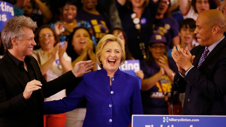 La candidate à la primaire démocrate Hillary Clinton à Newark le 1er juin 2016