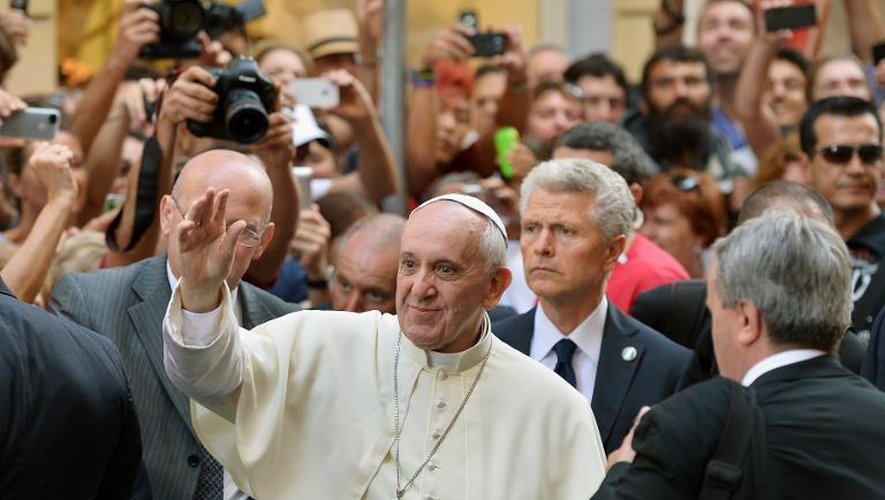 Le pape François, le 28 août 2013 à l'église Saint-Augustin à Rome