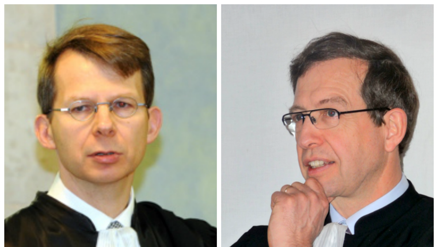 Pour Maître  Éric de Caumont (à droite), les poursuites engagées par Yves Delpérié (à gauche)  "sont d'une hypocrisie sans nom". procureur Yves Delpérié (à droite)