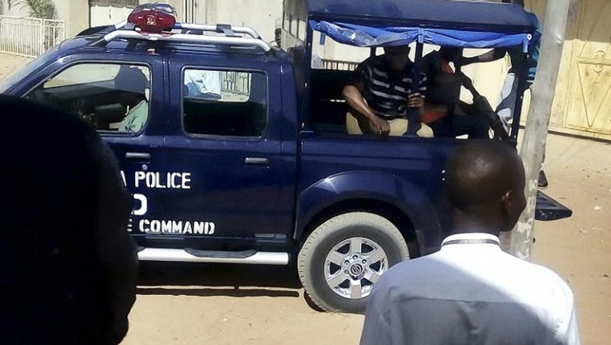 Un véhicule de police dans les rues de Gombe (nord-est du Nigeria), le 14 février 2015