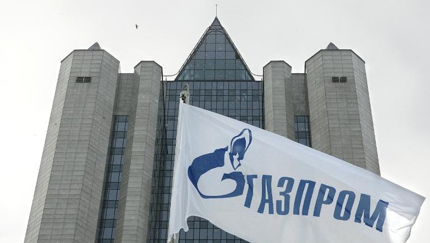 Le logo de Gazprom, le géant du gaz russe