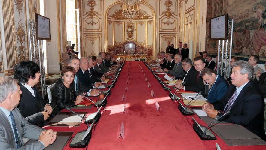 Réunion d'information des parlementaires à Matignon, le 2 septembre 2013 à Matignon