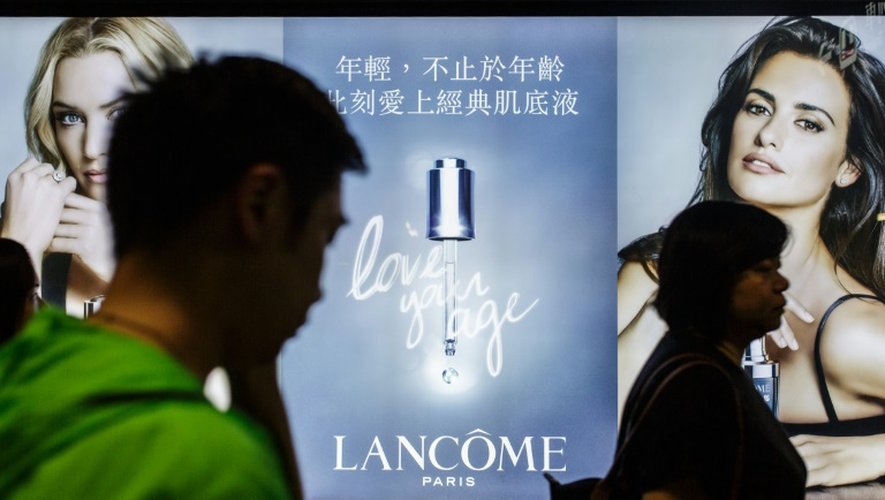 Une publicité Lancôme à Hong Kong