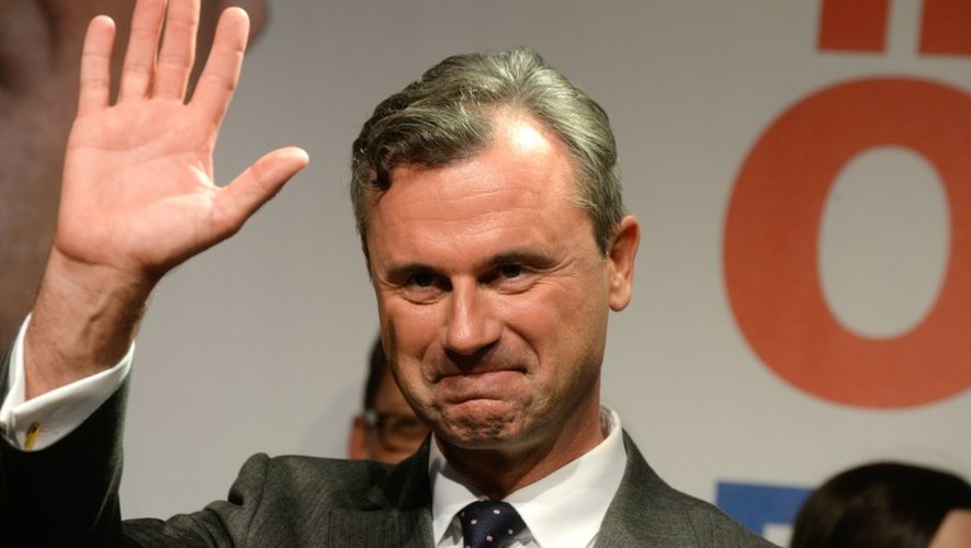 Norbert Hofer, candidat malheureux de l'extrême droite à la présidentielle autrichienne, le 22 mai 2016 à Vienne
