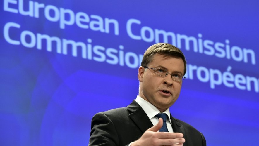 Le commissaire européen chargé de l'euro, Valdis Dombrovskis, le 6 juillet 2015 à Bruxelles