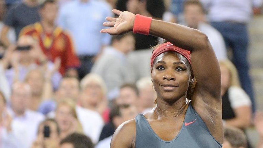 La N.1 mondiale Serena Williams après sa victoire en quart de finale de l'US Open contre Carla Suarez Navarro le 3 septembre 2013