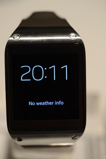 La montre intelligente, la Galaxy Gear, du géant sud-coréen de l'électronique Samsung dévoilée en première mondiale à Berlin, 4 septembre 2013