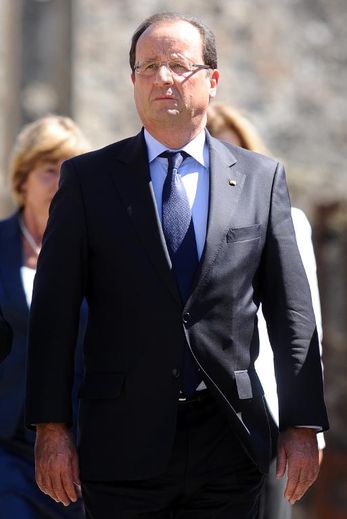 Le président François Hollande à Oradour-sur-Glane, le 4 septembre 2013