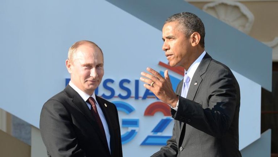 Vladimir Poutine accueille Barack Obama le 5 septembre 2013 au sommet du G20 à Saint-Pétersbourg