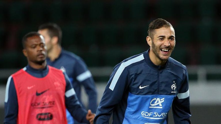 L'attaquant de l'équipe de France Karim Benzema lors d'un entraînement, le 5 septembre 2013 à Clairefontaine