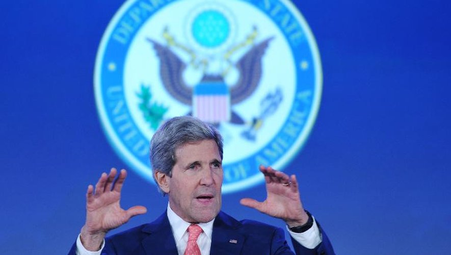 Le Secrétaire d'Etat américain John Kerry le 16 juin 2014 à Washington, lors d'une conférence internationale exceptionnelle sur les océans et le réchauffement climatique