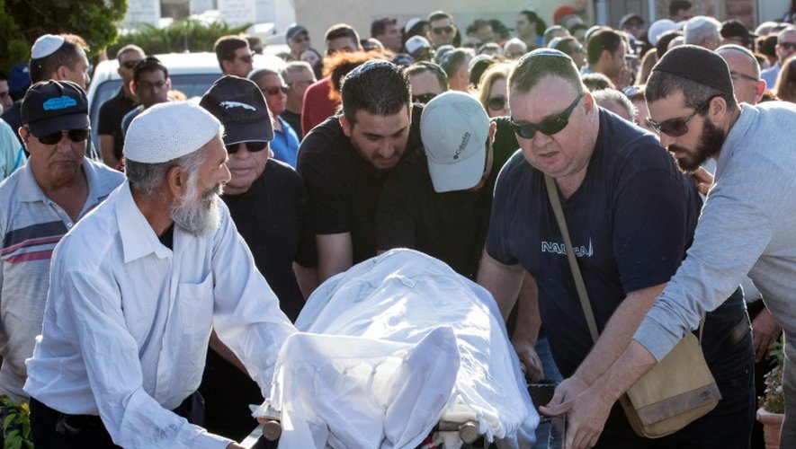 Funérailles le 9 juin 2016 au cimetière de Yavne à Tel Aviv de l'Israélien Ido Ben Aryeh, tué la veille par deux Palestiniens