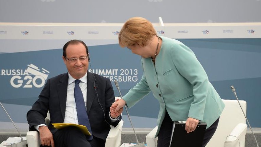 François Hollande et Angela Merkel, le 6 septembre 2013 au G20, à Saint-Pétersbourg