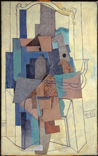 Homme à la cheminée, 1916. Peinture, huile sur toile, 130x81 cm. Musée Pablo Picasso, Paris (1979).