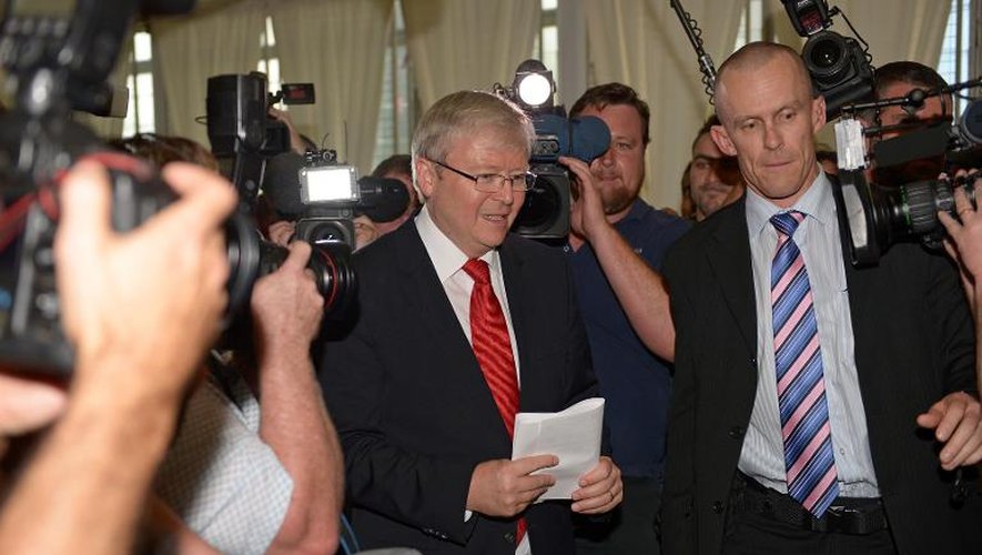 Le Premier ministre australien Kevin Rudd vote à Brisbane, le 7 septembre 2013