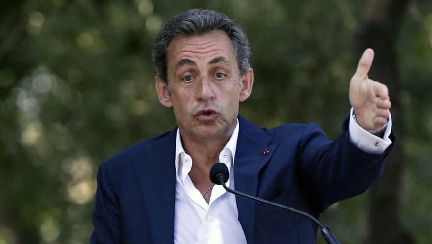 L'ancien président Nicolas Sarkozy en meeting à Nice le 19 juillet 2015