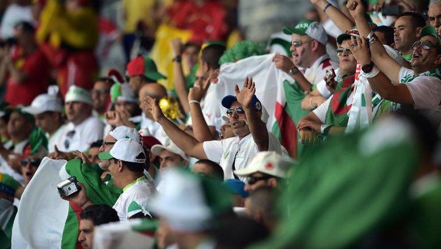 Des supporteurs algériens avant le match contre la Belgique, le 17 juin 2014 à Belo Horizonte