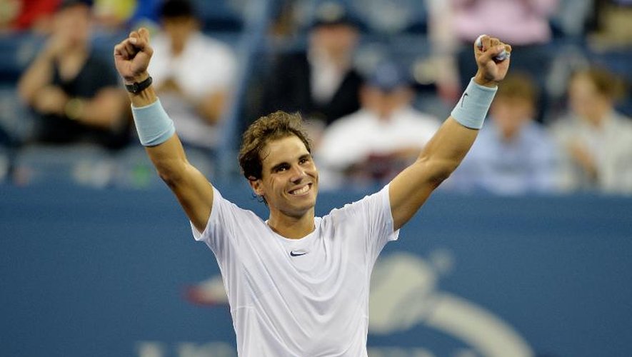 Rafael Nadal victorieux face à Richard Gasquet en demi-finale de l'US Open, le 7 septembre 2013 à New York