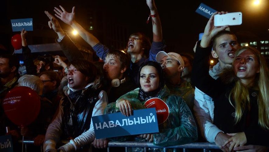 Des partisans de l'opposant russe Alexeï Navalny, à Moscou, le 6 septembre 2013