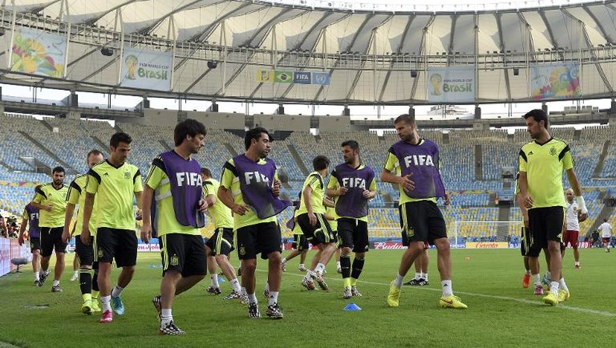 Les Espagnols à l'entraînement, le 17 juin 2014 à Rio