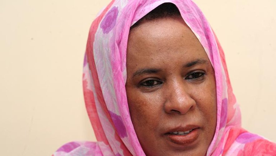 Lalla Mariem Mint Moulaye Idriss, seule femme candidate à la présidentielle en Mauritanie, photographiée le 20 juin 2014 à Nouakchott