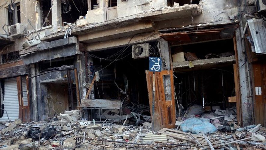 Le vieux souk d'Alep détruit par les combats, le 3 janvier 2013