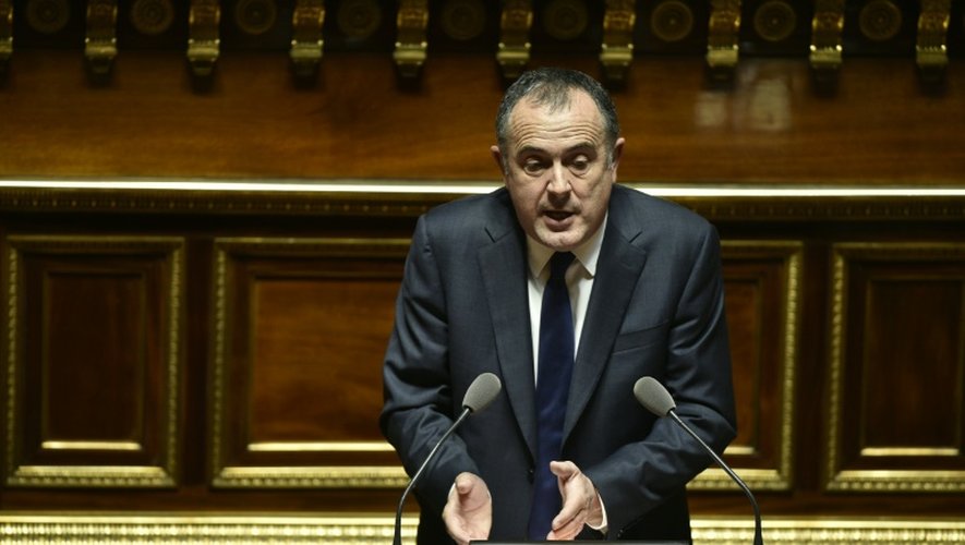 Le président du groupe socialiste Didier Guillaume le 22 mars 2016 au Sénat à Paris