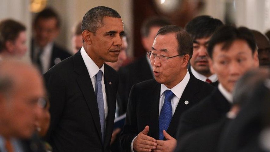 Barack Obama et Ban Ki-moon lors du G20 le 5 septembre 2013 à Saint-Petersbourg