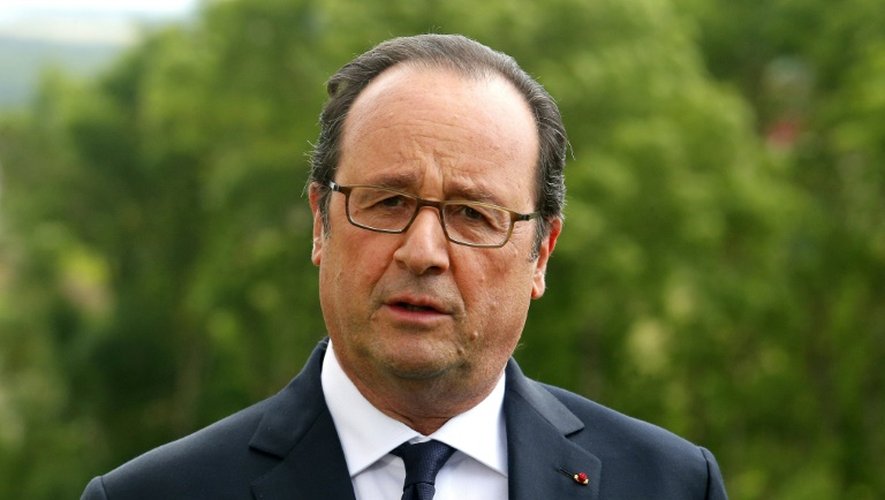 Le président François Hollande le 13 juin 2016 à Colombey-les-deux-Eglises