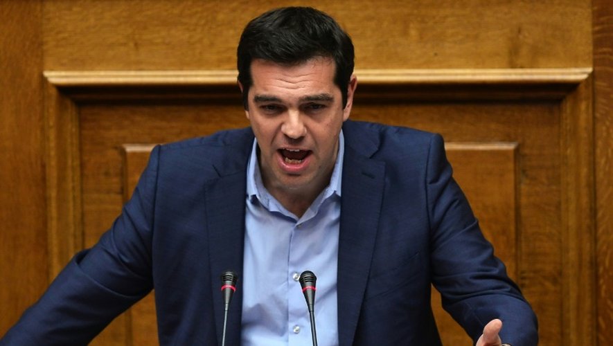 Le Premier ministre grec Alexis Tsipras devant le Parlement à Athènes, le 23 juillet 2015