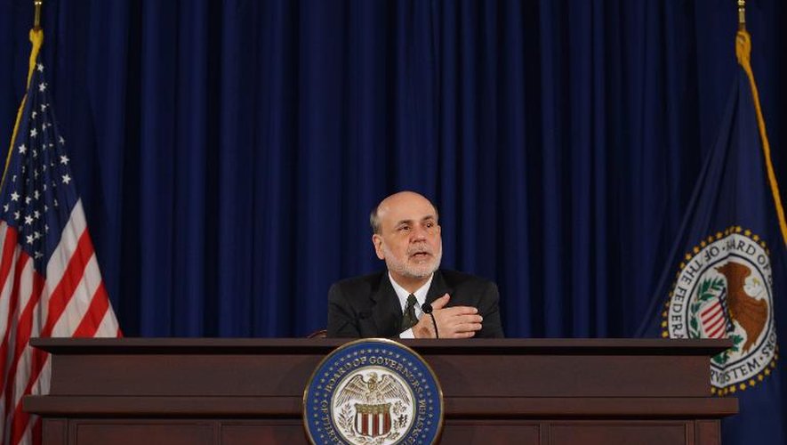 Le président de la Fed Ben Bernanke en conférence de presse le 19 juin 2013 à Washington